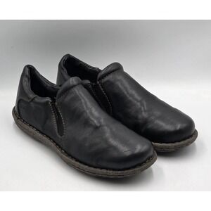 Børn D15203 Black Leather Slip On Shoes Women's 9 EU 40.5 Comfort